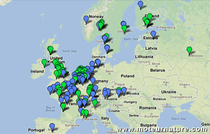 Cartes de stations de charge rapide